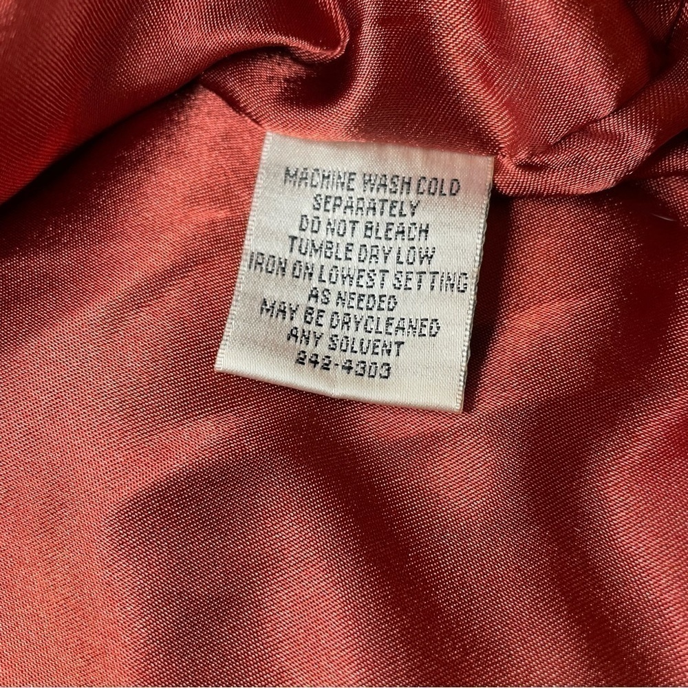 Lemon Grass Rust Orange Quilted Long Sleeve Barn Jacket Button Front. Large Tall - Picture 12 of 12